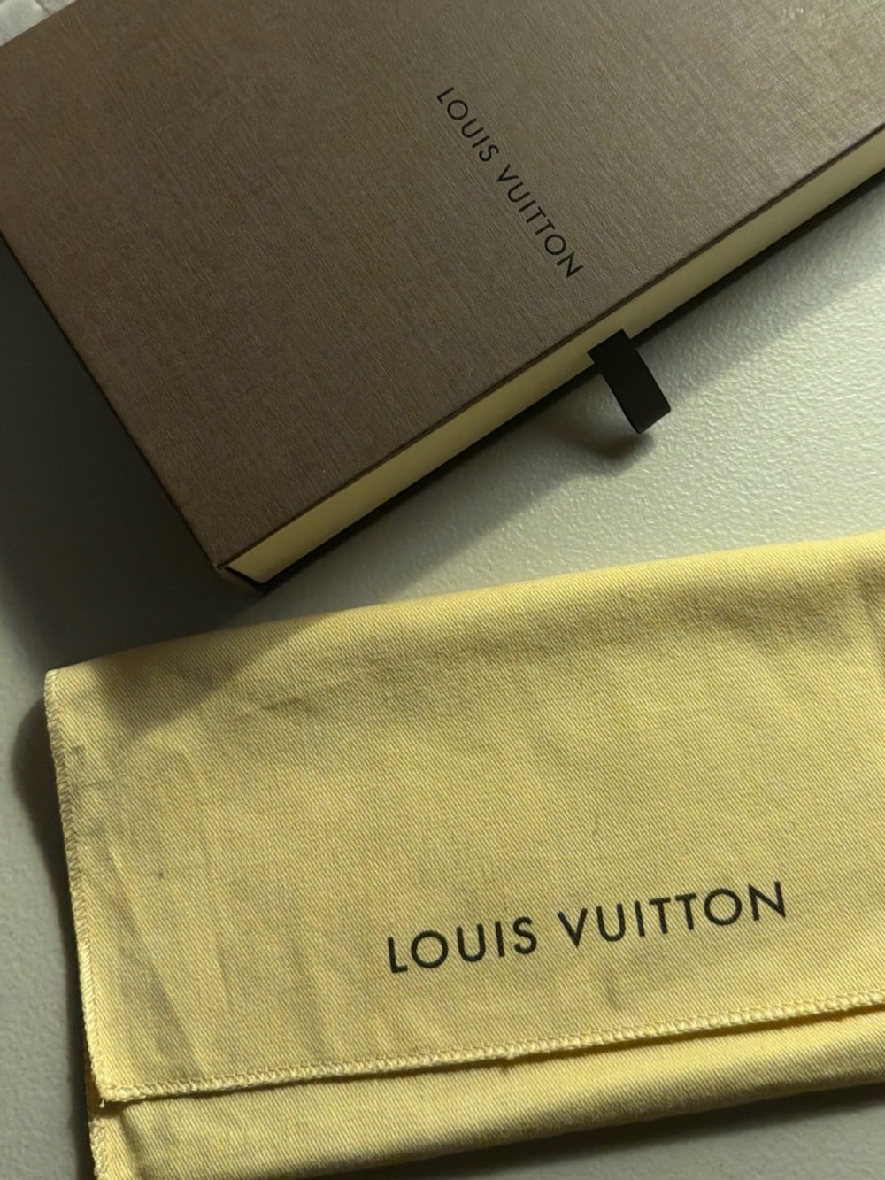 Louis Vuitton empty box and dust bag for long wallets